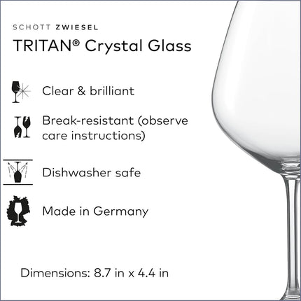 Schott Zwiesel Tritan Crystal Glass Forte Stemware Collection Claret Burgundy Red Wine Glass, 25-Ounce, Set of 6