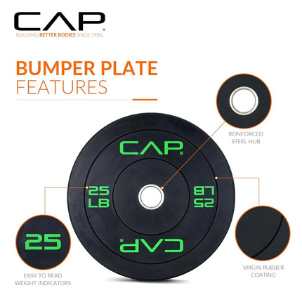 CAP 100lb Economy Olympic Bumper Plate Weight Set
