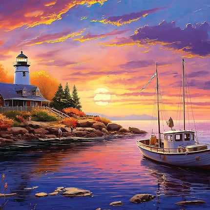 Buffalo Games - Marina at Sunset - 1000 Piece Jigsaw Puzzle for Adults Challenging Puzzle Perfect for Game Nights - Finished Size 26.75 x 19.75