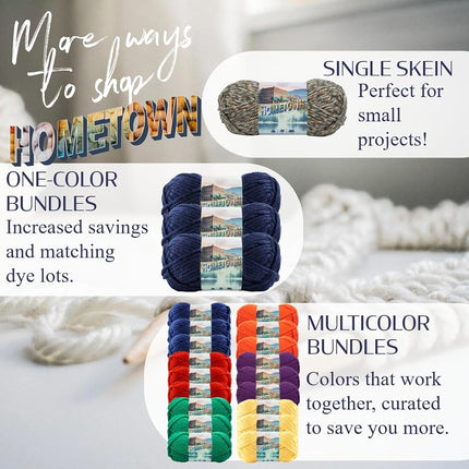 Lion Brand Yarn 135-108I Yarn, 3-Pack, Washington Denim 3 Pack