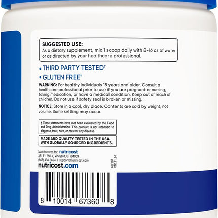 Nutricost EAA Powder 30 Servings (Blue Raspberry) - Essential Amino Acids - Non-GMO, Gluten Free, Vegetarian Friendly