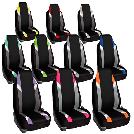 FH Group Front Set Cloth Car Seat Covers for Bucket Seats,1-Piece Seat Cover, Universal Fit, Airbag Compatible, SUV, Van Seat Cover, Purple