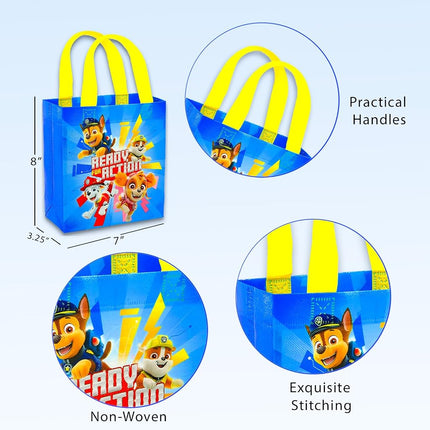 Paw Patrol Party Favor Bags Set � 12 Pack of 8" Paw Patrol Party Goodie Bags for Kids Bulk Reusable Mini Totes | Paw Patrol Birthday Party Supplies