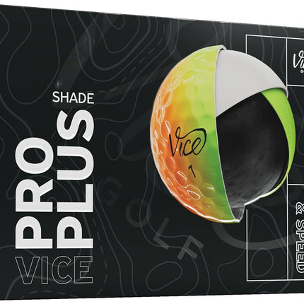 Vice Pro Plus Golf Balls (2025 Model) (Yellow/Oran