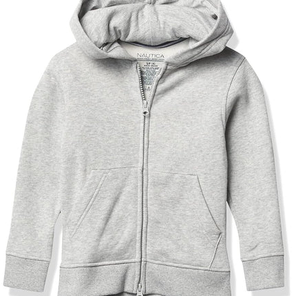 Sudadera con capucha y cremallera completa, suave y sensorialmente amigable para niños Nautica, gris jaspeado, talla 8