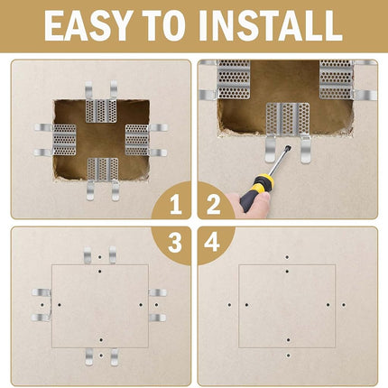moonoom 12 Pack Drywall Repair Clips, 1/2 inch Drywall Fastener Clip with 24 Screws, Stainless Steel Wall Patch Clips for Damaged Walls Repairing