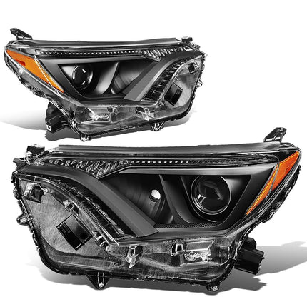 DNA MOTORING HL-OH-TRAV416-BK-AM Factory Style Projector Headlight Lamp Set Replacement