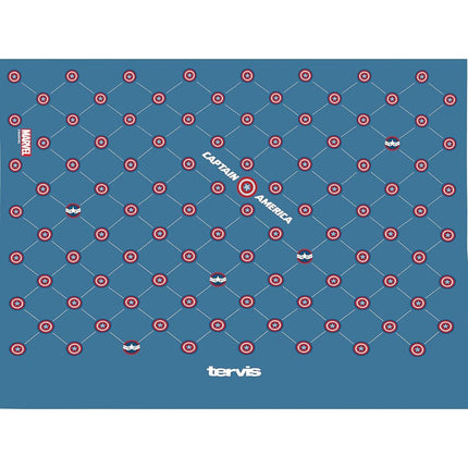 Tervis Marvel - Captain America Shield Grid Gobelet de Voyage Isotherme à Double Paroi Fabriqué aux États-Unis, Garde les Boissons Froides et Chaudes, 700 ml avec Couvercle à Paille, Classique