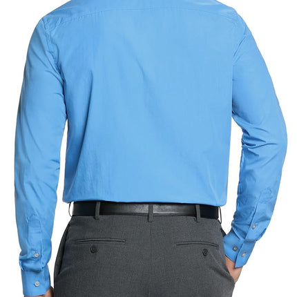 Van Heusen Men's Dress Shirt Regular Fit Poplin Solid, Pacifico, 17.5" Neck 36"-37" Sleeve