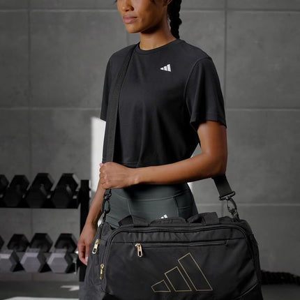 adidas Defender 5 Large Duffel Bag (100L), Black/Gold Metallic, Standard Size, Defender 5 Large Duffel Bag (100L)
