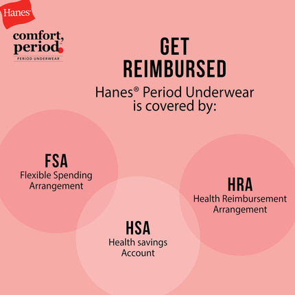Hanes Girl's Comfort, Period. Boyshort & Hipster Period Underwear, Moderate Protection, Multi-Pack, Hipster - Multi - 4 Pack, 14