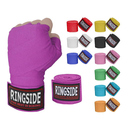 Ringside Mexican Style Boxing Hand Wraps (Pair), Neon Purple, 180"