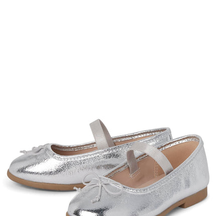 The Children's Place Girl's Baby Toddler Closed Toe Ballet Flats, Silver, 7 US Toddler