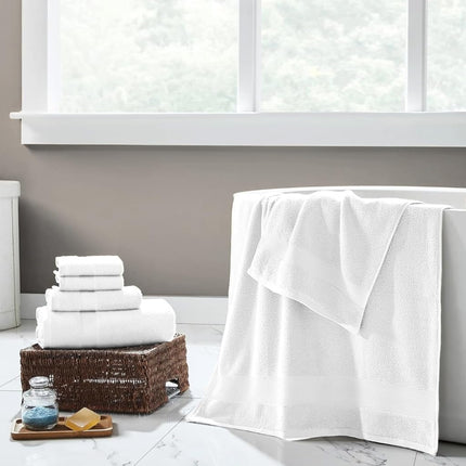 Natureva Bamboo Bath Towels, Set of 6 | Super Absorbent, Quick Dry, Extra Plush | Bamboo Viscose & Zero-Twist Cotton | Thick & Soft Blend | 700 GSM Luxury Shower Bathroom Towel | Colour Chalk