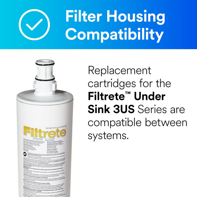 Filtrete 3US-MAX-F01 Maximum Under Sink Quick Change Water Filtration Replacement Filter for use with System 3US-MAX-S01, 1 Count