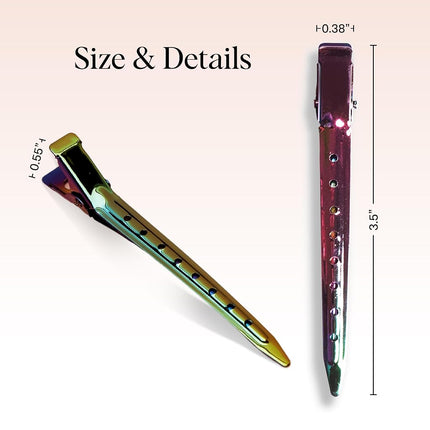 Kitsch Styling Hair Clip - Alligator Clips for Hair | Alligator Hair Clips for Styling & Sectioning | Professional Duckbill Hair Clips for Women | Holiday Gift | Duck Bill Clips - 6pcs (Iridescent)