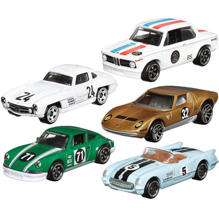 Hot Wheels -Set of 5 Vintage Racing Club 2024 Launch Pack Die Cast Vehicles HRT81-956A