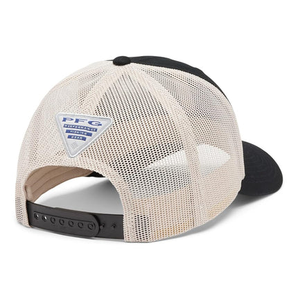 Columbia Unisex PFG Fish Flag Mesh Snap Back, Black/Dark Stone, One Size, Black/Dark Stone, One Size