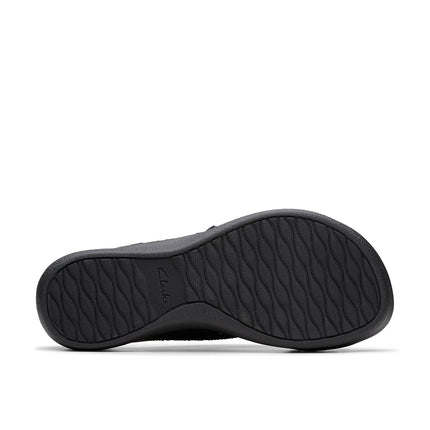 Clarks Women's Arla Wave Slide Sandal, Black Textile, 7.5 UK