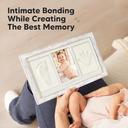 KeaBabies Baby Hand and Footprint Kit, Clay Keepsake Frame (Vintage White)