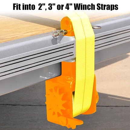 Trailer Stake Pocket Winch, Pack of 2 Heavy Duty Stake Pocket Winch 16200 Lbs Capacity and 5400 Lbs Load Limit for Flatbed Trailer Trucks Winches, Orange