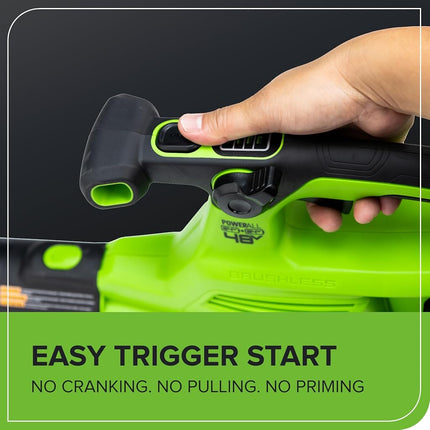 Greenworks 48V (24V x 2) 520 CFM Brushless Leaf Blower/Vacuum w/ (2) 4.0Ah Battery & Dual Port Charger