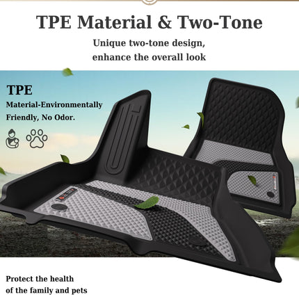 Coverado Floor Mats for 2024 2025 Tesla Model 3, Custom Fit All Weather TPE Cargo Liner Floor Mats Full Set, Waterproof Car Mats Trunk Floor Mat Tesla Model 3 Accessories,Front & Rear