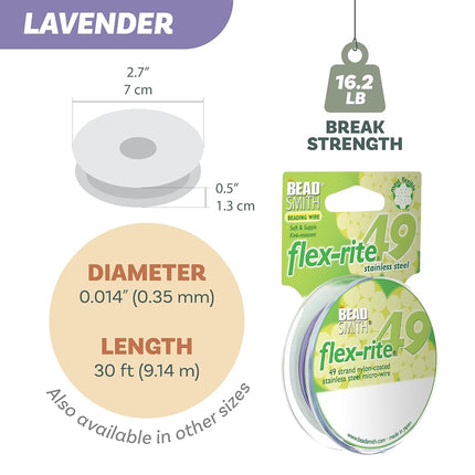 The Beadsmith Flex-Rite Beading Wire, Nylon-Coated Stainless-Steel Wire