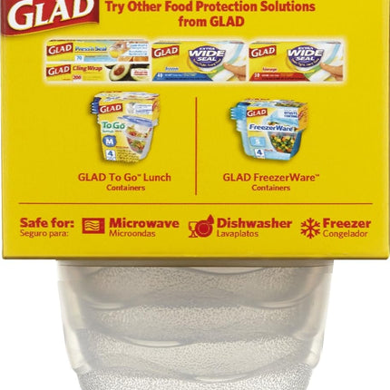 Glad Food Storage Containers - Mini Round Containers - 4 Ounce - 8 Count (Pack of 12)