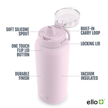 Ello Cooper Stainless Steel Water Bottle with Straw and Handle