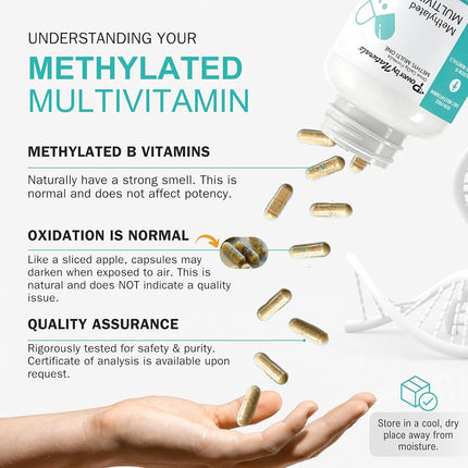 Power By Naturals Methyl Multi One – Iron-Free Methylated Multivitamin with 5-MTHF, Methyl B12 & CoQ10 – Methylation Support for Men & Women – Vegan, Non-GMO – 60 Capsules (2-Month Supply)