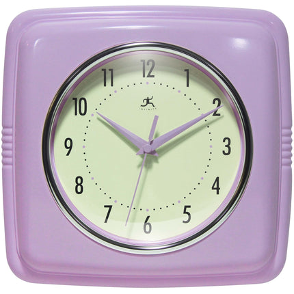 Infinity Instruments Square Retro Lavender Wall Cl