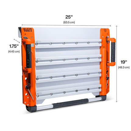 KLEIN TOOLS BC700WA LiftPro 24-Inch Wall Mount System, Heavy-Duty Modular Tool Organization with Four Interior Rails and One Exterior Rail, 50-Pound Capacity Per Rail For Man Lift and Scissor Lift