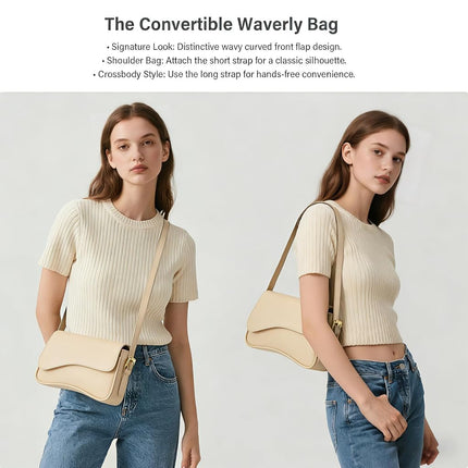 Amszke Shoulder Bag for Women Y2K Crossbody Purse PU Leather Underarm Handbag 2 Adjustable Strap for Daily Commute Travel, Nude, Small