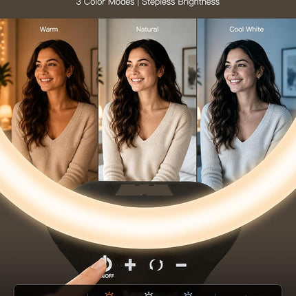 10'' Ring Light with 50'' Extendable Tripod Stand, Sensyne LED Circle Lights with Phone Holder for Live Stream/Makeup/YouTube Video/TikTok, Compatible with All Phones.