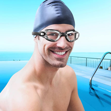 Gafas de natación Aegend, paquete de 2 gafas de natación sin fugas para adultos, hombres, mujeres, jóvenes, flexibles, desmontables, aguamarina y transparentes