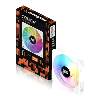 Levelplay CF120 ARGB 120mm PWM Fan 4-Pin Addressable-RGB 3-Pin Single Performance Fan (White)