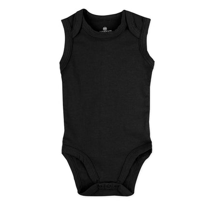 HonestBaby Unisex Baby 100% Organic Cotton Sleeveless One-Piece Bodysuits, 5-Pack Pattern Play, Preemie