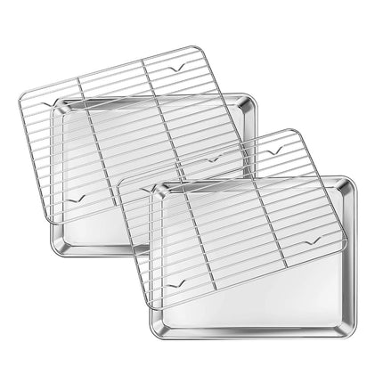 Deedro Baking Sheet with Rack Set [2 Sheets + 2 Ra