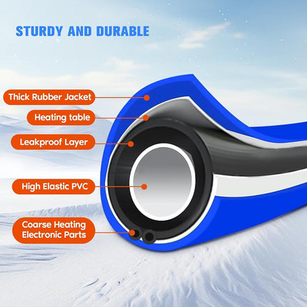 Heated Water Hose for RV, 50FT Electrically Heated Garden Hoses, -45 ℉ Freeze Protection Heated Water Hose, Smart Self-regulating External Thermostat Heated Hose for RV Home Garden Camper