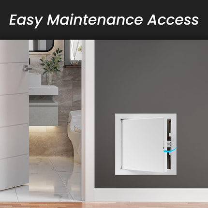 Repa Market 6 x 6 Inch Access Panel for Drywall – White Galvanized Steel Wall Hole Cover, Door Panel, Cover Plates with Latch – Heavy-Duty Service Hatch for Plumbing, Electrical, HVAC Access Door