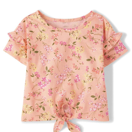 The Children's Place Bebé Niña Blusa con Manga de Volantes, Floral Damasco, 6-9 Meses