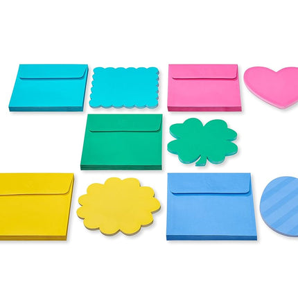 American Greetings Single Panel Blank Cards with Envelopes for Valentine's Day, Birthdays and All Occasions, Spring Shapes & Colors (100-Count)
