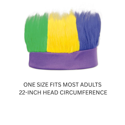 Beistle 60277-GGP Green, Gold, Purple Hairy Headband