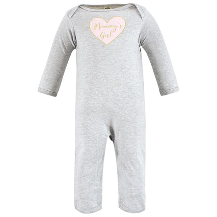Hudson Baby Unisex Baby Cotton Coveralls, Girl Mommy, 6-9 Months