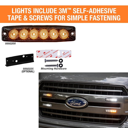 Buyers Products 8892201 Lumière Stroboscopique LED Claire 5", 6 LEDs, 23 Modes de Flash, Boîtier en Aluminium, Feux de Balisage Pour Véhicules Utilitaires