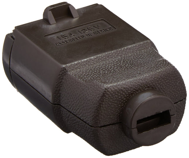 Leviton 102-P Polarized Straight Blade Swivel Triple Cube Tap Cord Connector, 125 V, 15 A, 2 Pole, 2 Wire, No Size