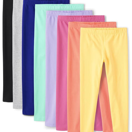 The Children's Place Girls' Leggings, Solid Essentials 8 Pack, X-Large