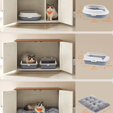 Feandrea Cat Litter Box Enclosure, End Table, 31.5 x 20.9 x 19.7 Inches