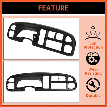 ECOTRIC Dash Board Bezel Cover Compatible with 1998-2002 Ram 1500